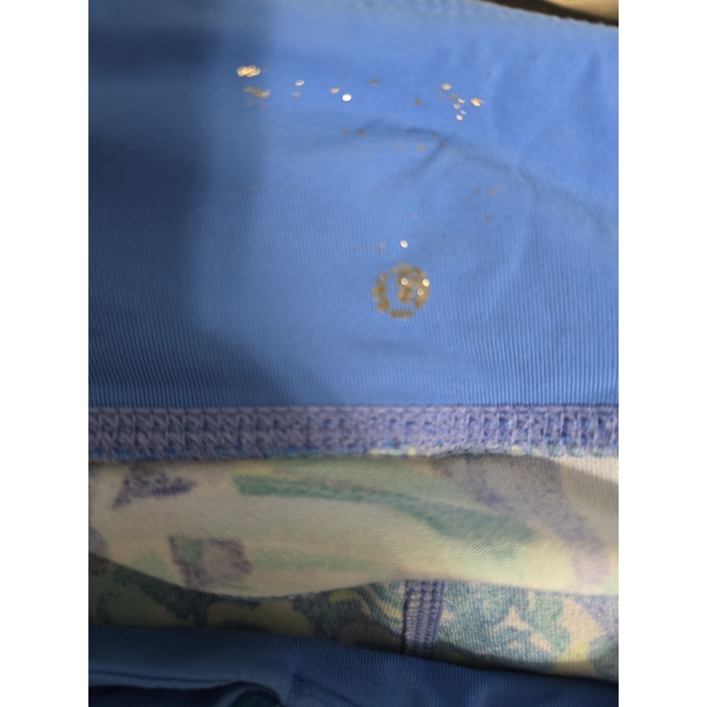 Lilly Pulitzer Luxletic Weekender Crop Leggings Bennet Blue Sneak a Beek Size L - Picture 4 of 6